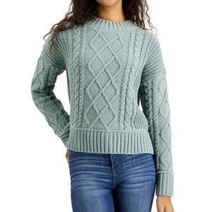 NWT Hippie Rose XS sage green chenille cable knit sweater